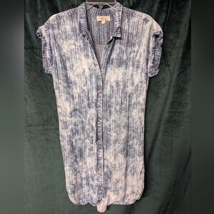 Cloth & Stone Acid Wash Denim Shirt Dress